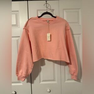 Amazhiyu Cropped Inside-Out Sweatshirt